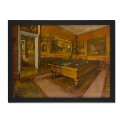Edgar Degas Billiard Room At Menil Hubert Large Framed Art Print