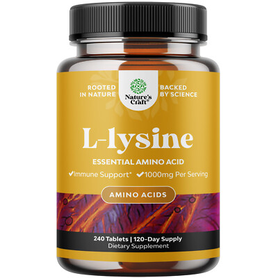 L Lysine 1000mg Per Serving Nutritional Supplements - Essential Amino Acids