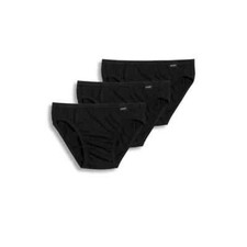 Jockey L134050 Mens Black 3-Pack Elance Bikini Briefs Size Medium