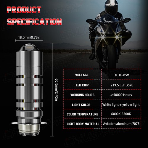 For Honda Rincon 650 680 2003-2015 Pair H6M 3570 LED Headlight 6000K White Bulbs - Foto 2 di 12