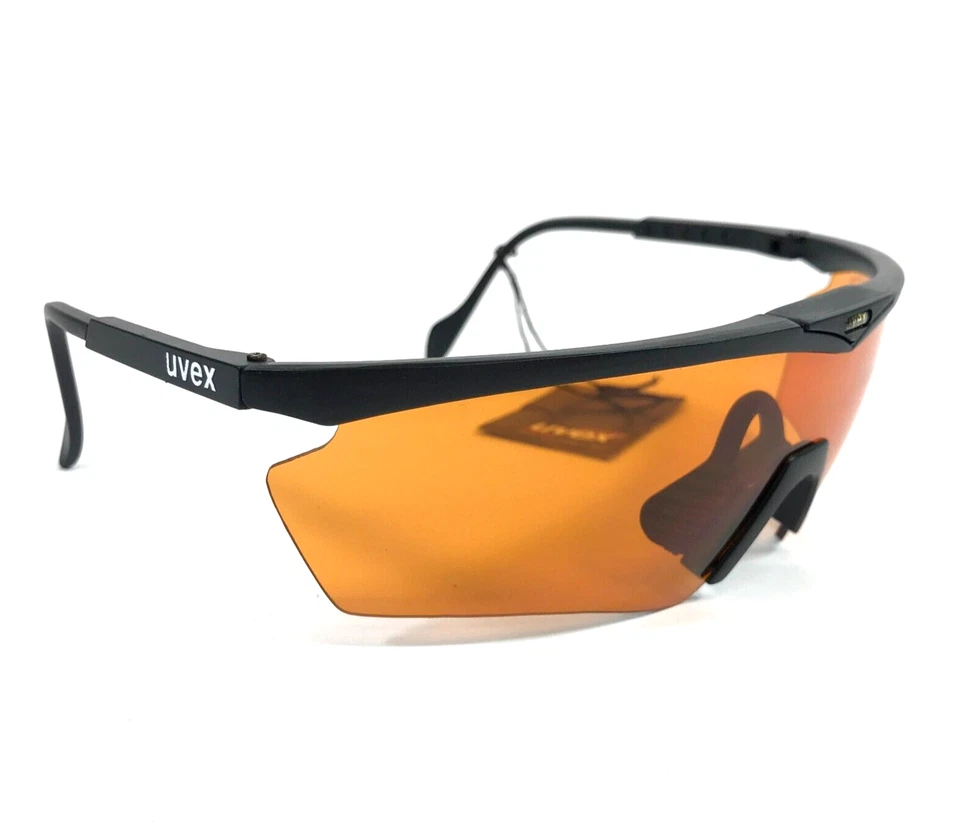 Gafas de sol Uvex vintage Race Across mate negro marco envolvente lente protectora naranja Foto 3 de 4