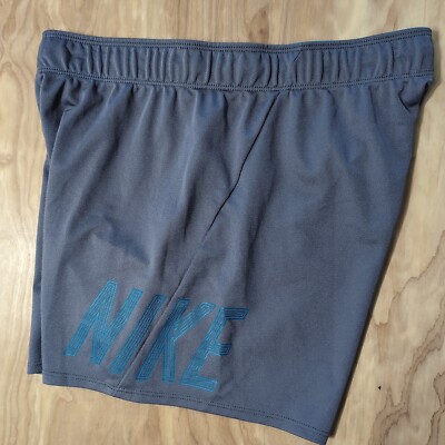 Nike Training Shorts Adult Small Dri FIT Dry Attack 28x5'' Training Grey Blue