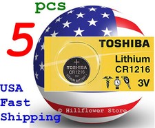 5 piece CR1216 1216 LR1216 TOSHIBA Card 3V Lithium Coin Battery