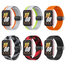 Magnetic Silicone Sport Strap Watch Band For Samsung Galaxy Fit 3 Replacement