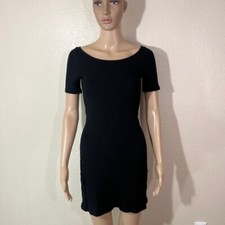 Reformation Black Ribbed Short Sleeve Mini Dress Size Small S