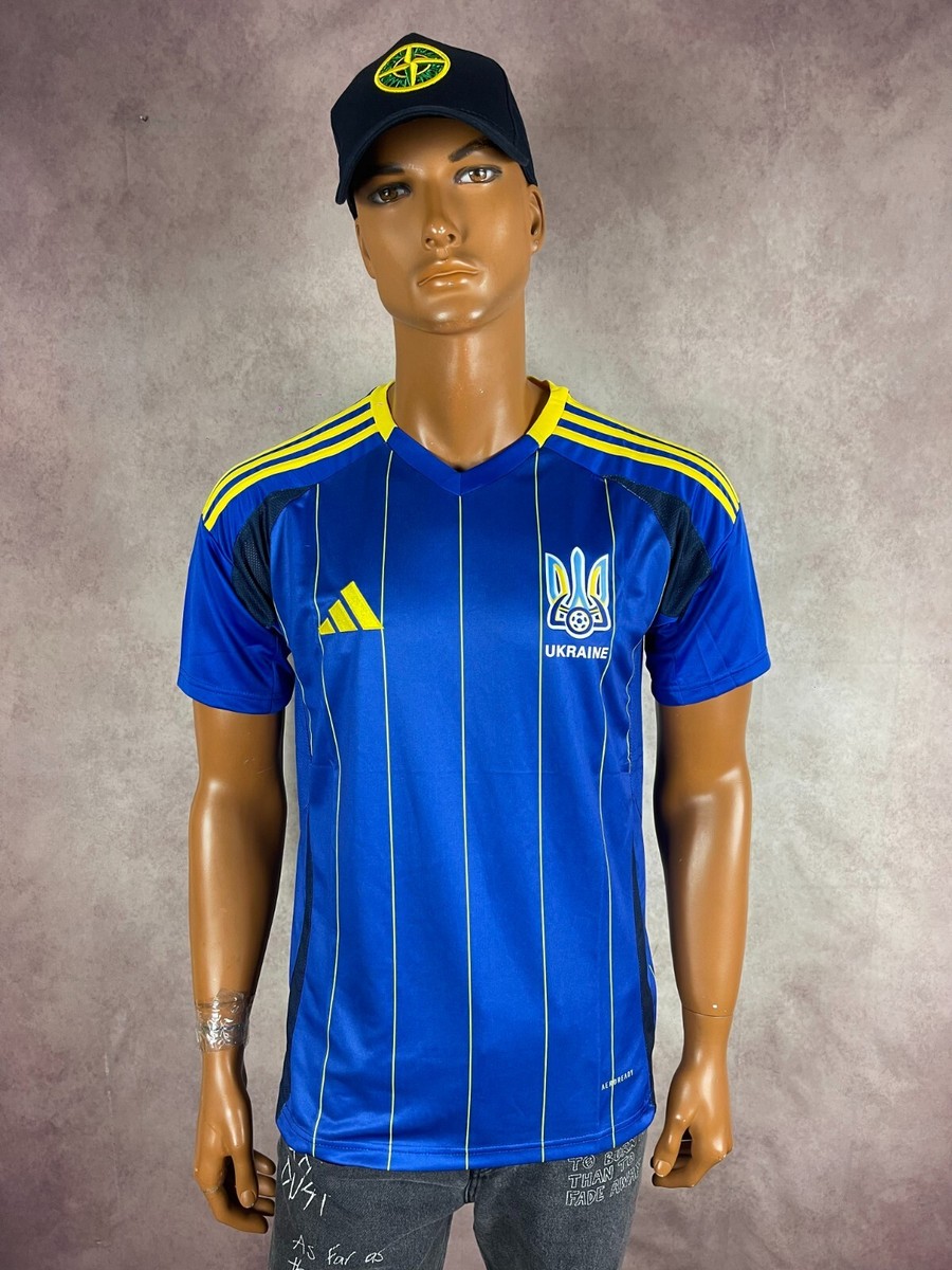 NEW Adidas Ukraine National Team Blue T-Shirt Football Soccer
