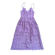 ASTR The Label Lace Midi Dress Lavender Spaghetti Strap V-Neck XS Garden Fairy