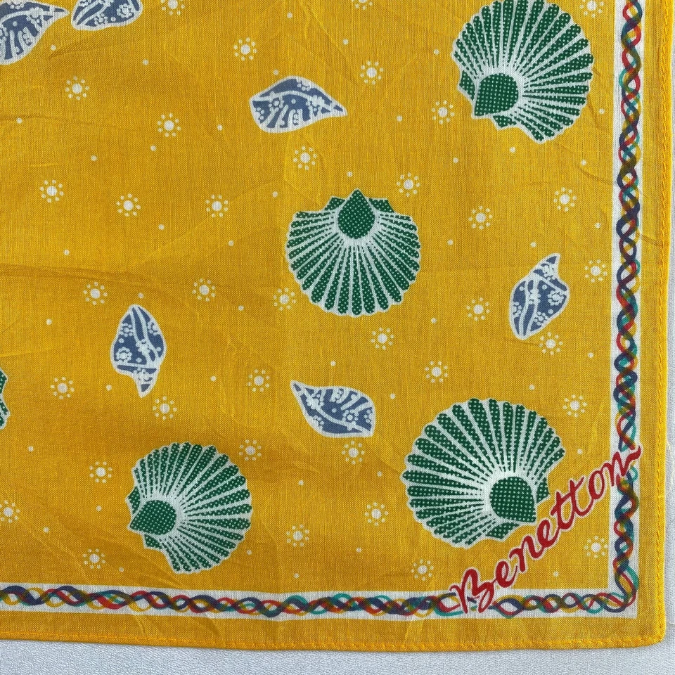 Pañuelo Benetton vintage pañuelo pañuelo pañuelo cuadrado de bolsillo Foto 3 de 4