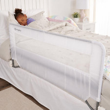 Swing down Toddler Bed Rail Guard, NO Tools Required, Bed Rail for Toddlers with