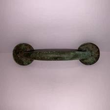 Antique Vintage Solid Bronze Door Gate Pull Handle 7 1/2" Verdigris Patina