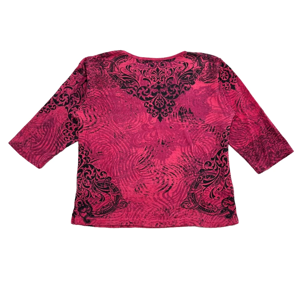 Top Jane Ashley Rosa Con Cuentas Años 90 Y2K Media Manga Boho Patrón Cachicho Pequeño Foto 2 de 4