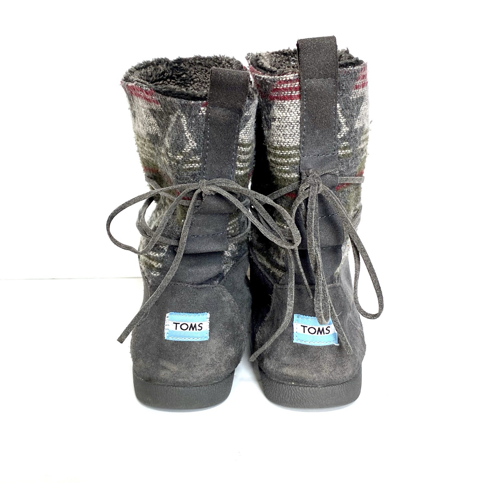 Grey Bottes Toms Boots Toms Gray Nepal Aztec Leather Moccasin