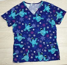 Sesame Street Scrub Top Cookie Monster Blue Winter S/CH