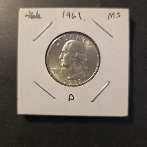 1961-D Washington Silver Quarter In Brilliant Uncirculated Condition
