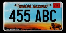 Natural 2016 ND North Dakota License Plate 455 ABC - good number!