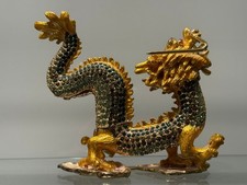 China Drachen, Emaille und Kristalle, Metall, Magnetisch und aufklappbar/2-CH