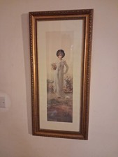 Large Vintage Wooden Carved Gold Frame