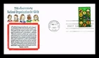 US COVER GIRL SCOUTS 75TH ANNIVERSARY FIRST DAY ISSUE TORKEL GUNDEL CACHET