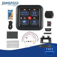 4 Gang ON/OFF Switch Panel Circuit Control Box LED Light Bar Marine Boat Car 12V