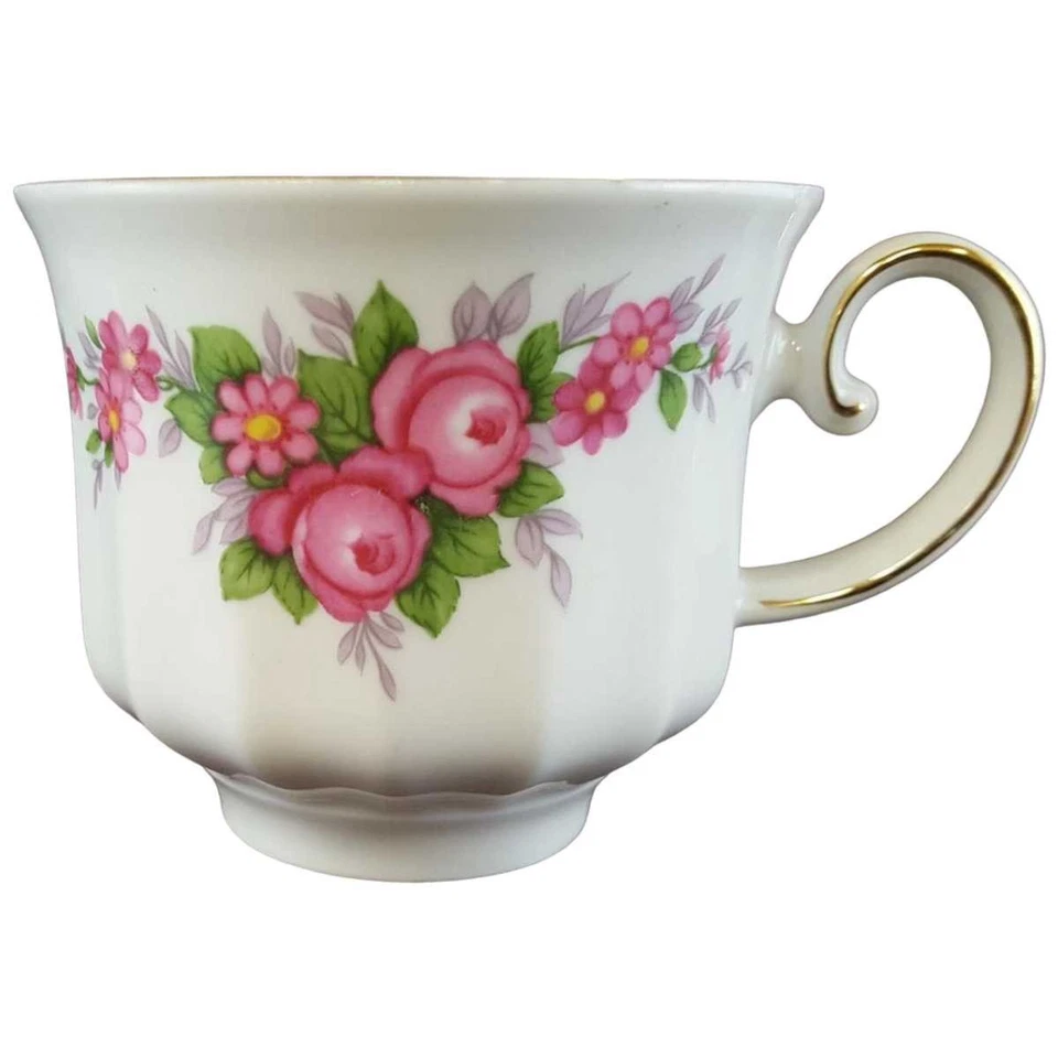 Kaffeetasse Tasse Goldrand Seltmann Weiden Rote Blumen - Bild 1 von 1