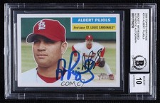 BAS 2005 Topps Heritage Albert Pujols (Red Cap) #31 BGS Authentic Auto 04k8