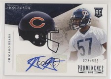 2013 Panini Prominence Rookie Helmet Signatures 28/999 Jon Bostic #208 Auto on6