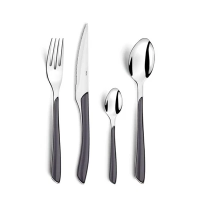 ECLAT Besteck Set | Grau | Essbesteck 16teilig | für 4 Personen | Edelstahl r... - Bild 1 von 4