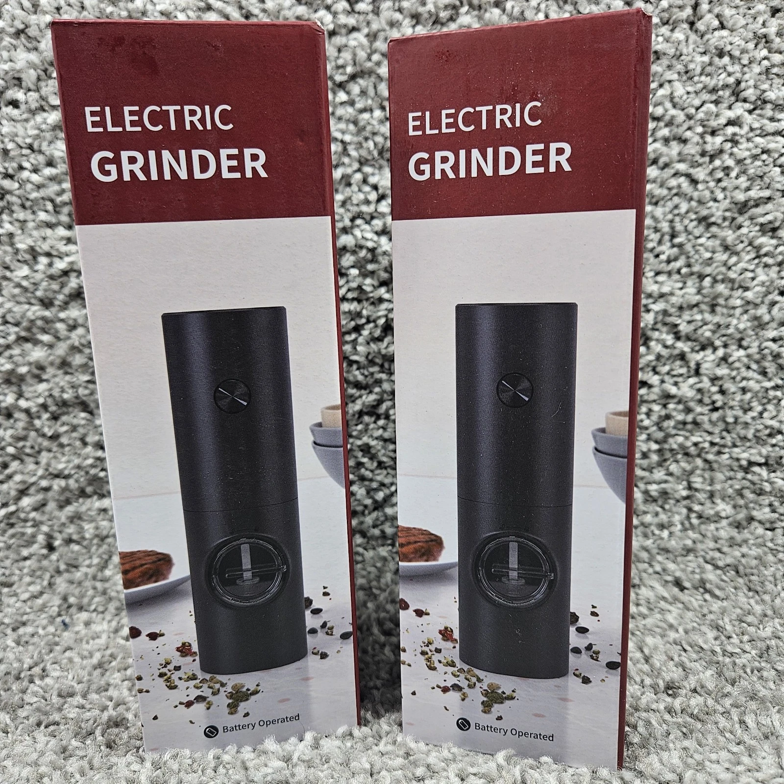 Electric Salt & Pepper Grinder Adjustable Coarseness Great Gift 🎁 2pc Set 1258