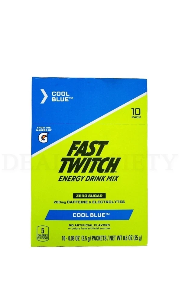 Mezcla de bebidas energéticas Gatorade Fast Twitch azul frío 10 paquetes cada lote de 2 Foto 2 de 4
