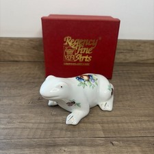 Regency Fine Arts Porcelain Frog Figurine Fruit Decoration With Original Box New