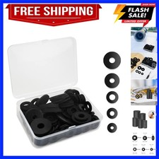100 Pcs Black Flat Rubber Washers Assortment Kit, 5 Sizes 16/18/20/25/30mm, H...
