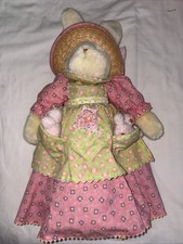 VTG Bunnies By The Bay 2002 Retired MISS WISDOM With Stand 15in No Tags