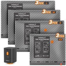 Travel Vacuum Storage Bags with Wireless Rechargeable Electric Pump, 12 Pack