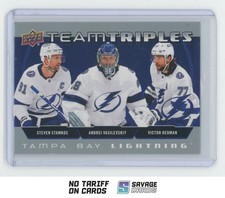 2021-22 Upper Deck Team Triples Stamkos / Vasilevskiy / Hedman #TT-TBL Tampa Bay