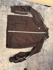 adidas Men's Track Jacket Black White Size L Full Zip Striped Long Sleeve