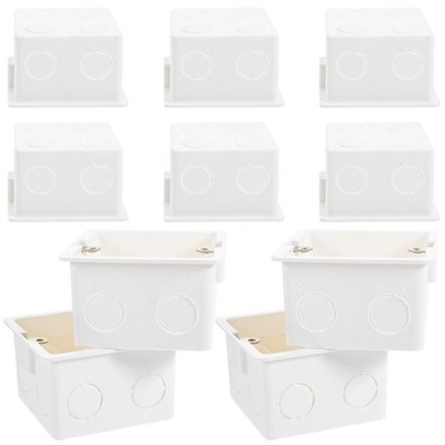 10 Pcs Single Gang Box Electric Junction Boxes Electrical for Outlets