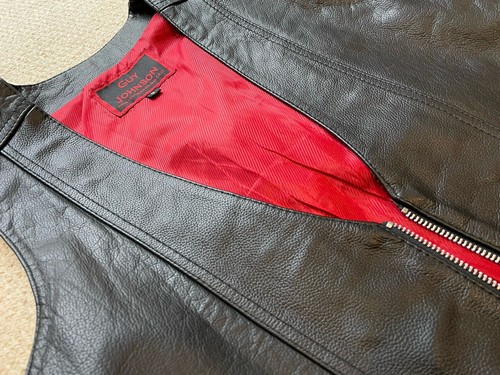 BLACK LEATHER WAISTCOAT VEST Small 36-38" chest BLUF Gay Fetish - Picture 2 of 5