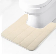 Soft U-Shaped Bathroom Rug, Memory Foam Bath Mat, Non Slip Water Absorption Dry 