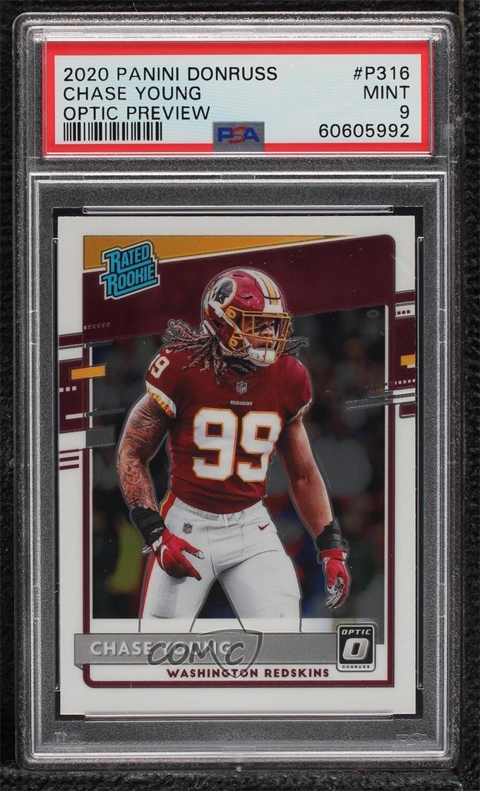 2020 Panini Donruss Rated Rookie Optic Preview Chase Young #P-316 PSA 9 MINT 0ks