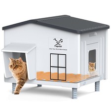 Indestructible Large Heated Cat House for Outside, Heated Outdoor Cat House 1...