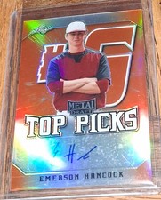 2020 Leaf MD Top Picks #6 Emerson Hancock Orange Prism AUTO Serial #d 2/7 SSP!!
