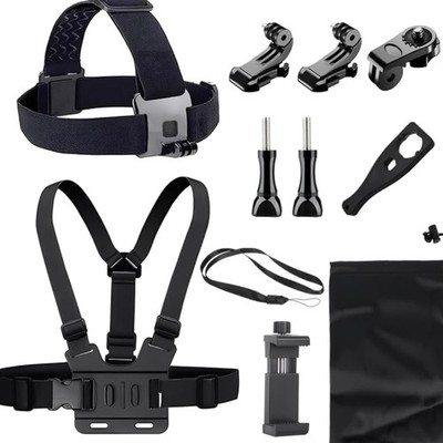 Action Kamera Brustgurt Kopfhalterung Set für Smartphone & GoPro Extremsport