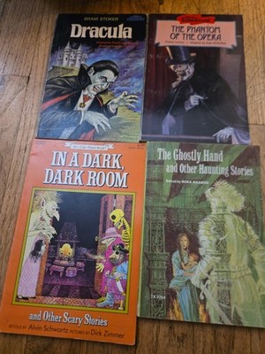Horror Books Vintage Dracula Phantom of the Opera Ghost Stories  In A Dark Room 