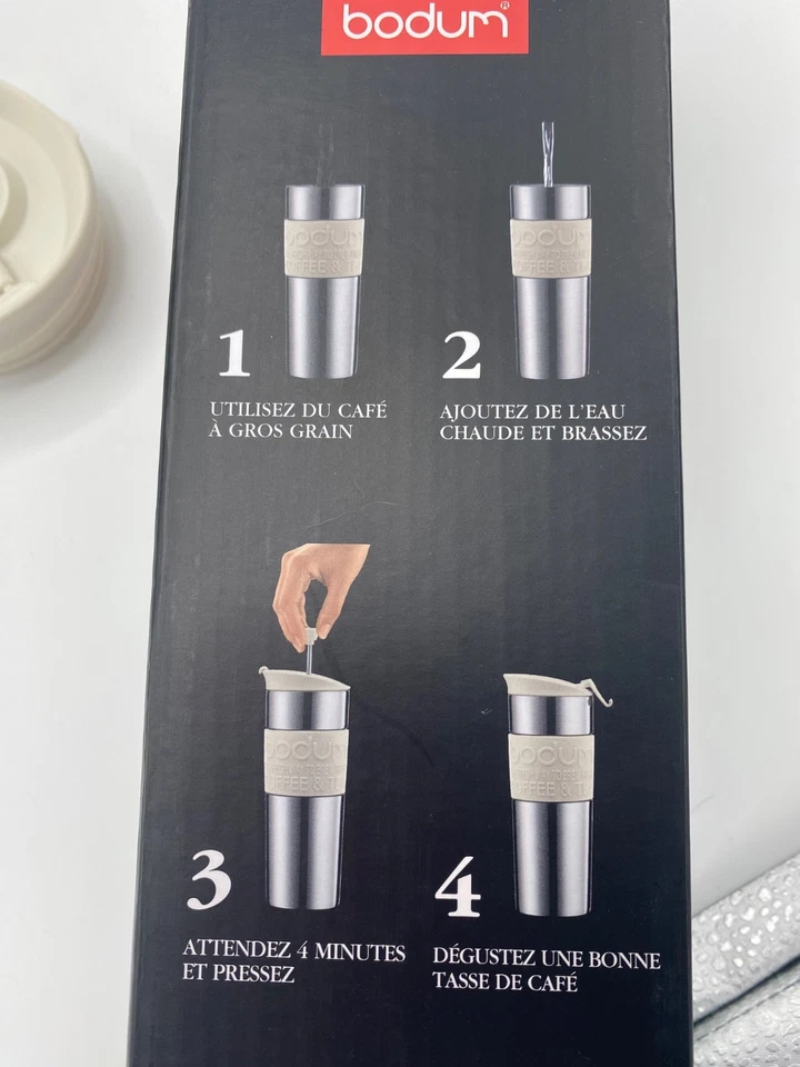 Nuevo-TAZA DE VIAJE GRANDE AZUL 15 oz BODUM ACERO INOXIDABLE/PRENSA FRANCESA ~ envío gratuito Foto 3 de 3