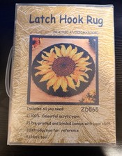  CRAFTS Latch Hook Rug Kit - Sunflower   Design 20.4  x20.4   52cmX52cm 