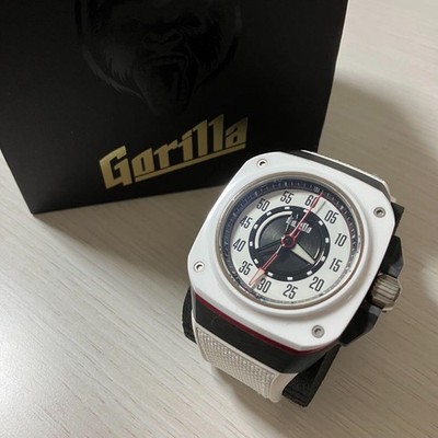 Gorilla Fastback RS White FBY2 1 Carbon 44mm Watch Box Papers Working Japan