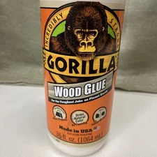Gorilla Wood Glue, 36 Ounce Bottle Large Bottle Made In USA indoor outdoor use