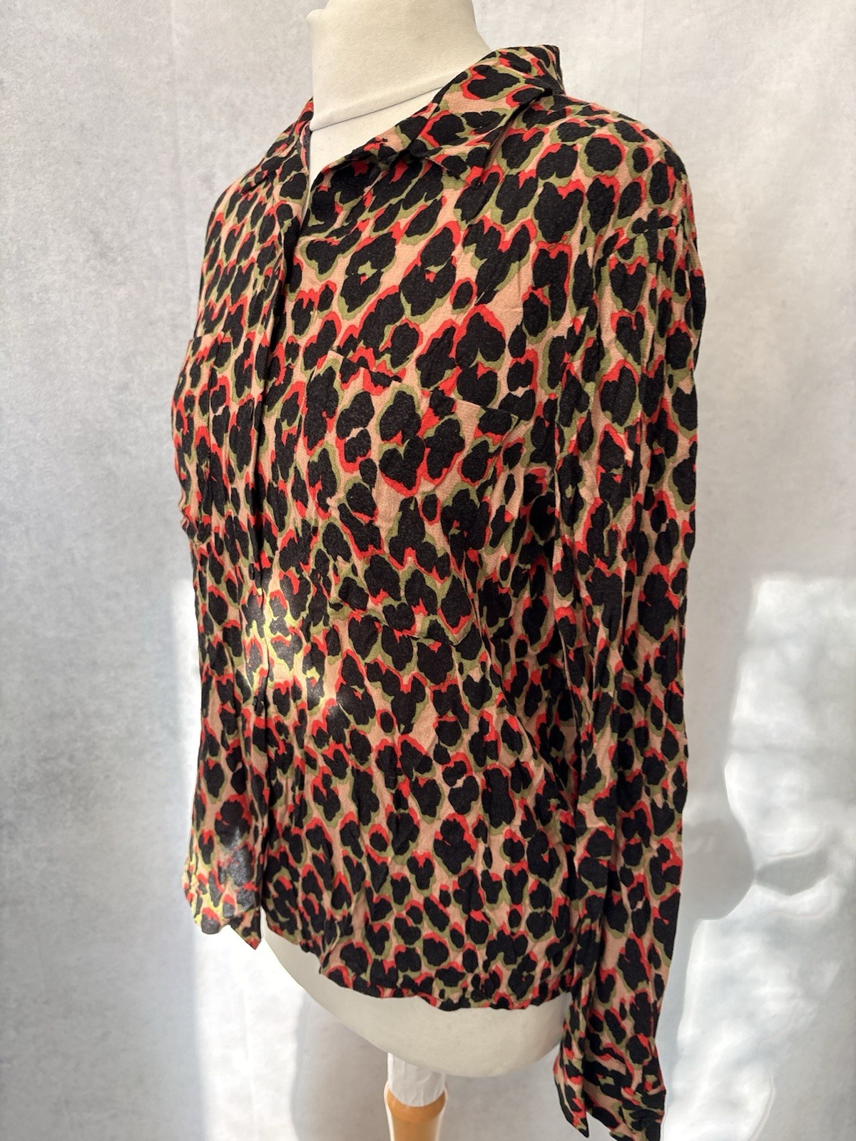 Samsoe Samsoe Red Mix Leopard Pattern Size M Long… - image 7