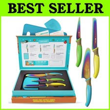 Kids Rainbow Chef Knife Set Safe Cooking Tools for Ages 3