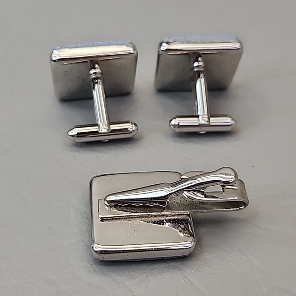 Juego de tachuelas de corbata de gemelos Guardia Real de Londres diseño de ladrillo azul accesorio para hombre 7/8" Foto 4 de 4